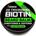 Biotin Beard Balm for Men - 2X Thickening for Beard and Mustache - Organic Mustache Wax with Castor Oil & Meadowfoam ? Hydrating Facial Hair Growth Balm & Leave-In Conditioner