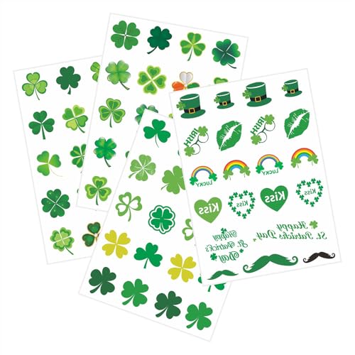 St. Patrick's Day Temporary Tattoo Stickers, 4 Sheets