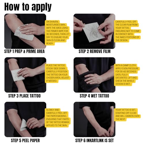 Semi-Permanent Tattoos - 2 Sheets Waterproof Realistic Design