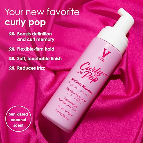 V&Co. Curly Hair Defining Mousse - Anti Frizz Moisturizing Curl Foam, 6oz