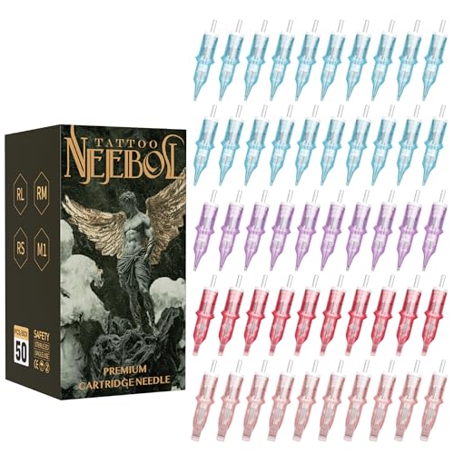 Neebol 50PCS Tattoo Cartridge Needles Mixed Set #12 - Sterilized