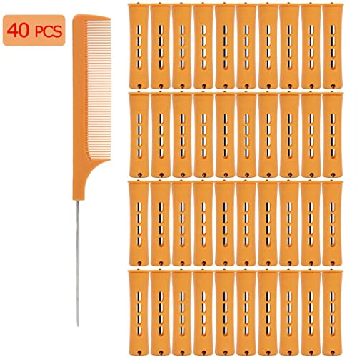 40pcs Cold Wave Perm Rods Set with Comb for Natural Hair