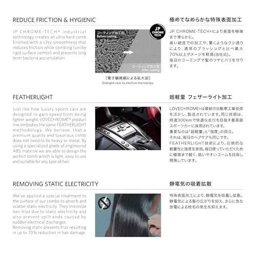 LOVE CHROME F TETSUKI SILVER/Japanese artisan hair comb