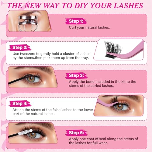 NYCAAR 3D Fluffy Lash Clusters Kit 200D - DIY Eyelash Extensions