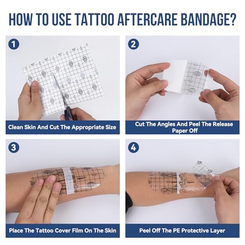 Tattoo Aftercare Film Patch - 6" x 2 Yards, Waterproof & Breathable
