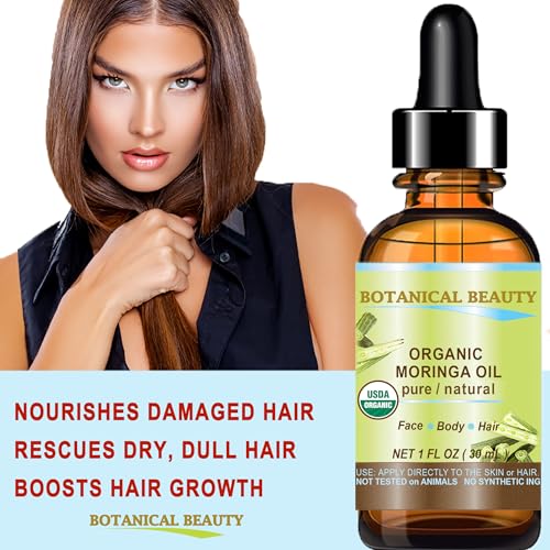 Botanical Beauty? Organic Moringa Oil 100% Pure Natural Undiluted 0.5 Fl.oz.- 15 ml. for Face Skin, Hair, Lips, Body, Nails Rich in Vitamin C, Vitamin E