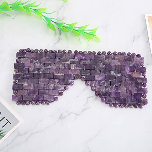 Jade Eye Mask, Jade Stones Cooling Sleeping Eye Mask, Cold Eye Covers for Relief Eye Fatigue (Amethyst)