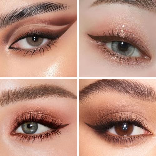 docolor Eyeshadow Palette 9 Colors Green Eyeshadow Gemstone Shadow Palette Highly Pigmented and Green Eyeliner Waterproof Eyeliner Pen Super Slim Liquid Precise All Day Eye Liner Gel¡¦