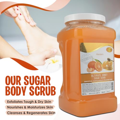 SPA REDI - Sugar Body Scrub, Mandarin Honey, 128 Oz, Exfoliating, Moisturizing, Hydrating and Nourishing, Glow, Polish, Smooth and Fresh Skin - Body Exfoliator