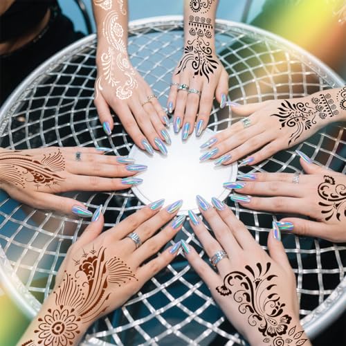 Henna Tattoo Stencil Kit - 10 Sheets Self-Adhesive Templates
