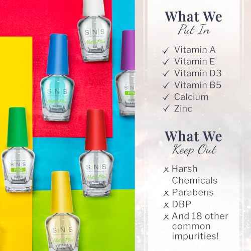 SNS Base Coat Nail Polish for Nail Dip Powder Set, 7 Pack - Long-Lasting & Fast-Drying Nail Strengtheners Gel Base for Quality Colors - Low-Odor Dipping Powder Polish, No UV Lamp Required, 0.5 Oz