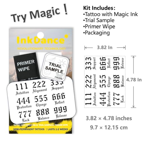 Angel Numbers Semi-Permanent Tattoo | 1-2 Week Waterproof