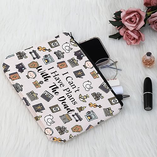 G2TUP Mortician Gift I Can't I Have Plans With The Dead Makeup Bag Funeral Director Cosmetic Bag Mortician Friend Dark Humor Gift (Plans With The Dead MB)