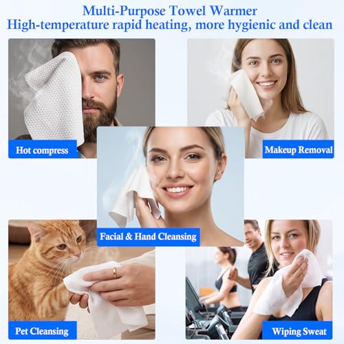 Hot Towel Warmer Machine with 20 Towels & Voice Alert