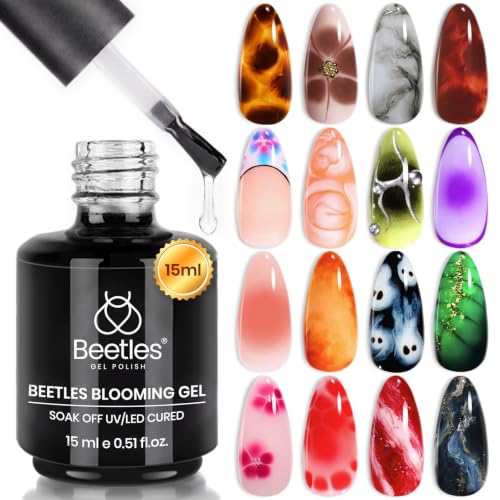 Beetles Blooming Gel 15ml Clear UV Nail Art Polish - Tortoise Effect, A-Clear-1