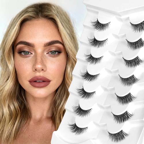 BEPHOLAN Half False Eyelashes Cat Eye 7 Pair Fluffy Faux Mink