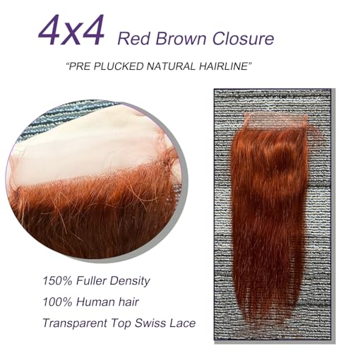 Glisdia 4x4 HD Swiss Lace Closure 12A Brazilian Virgin Human Hair 18 Inch Color 33