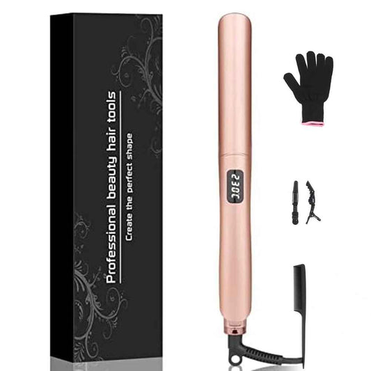 Hair Straightener for Women Flat Iron Hair Straighteners and Curler 2 in 1 Smooth Glide Ceramic Coating, Digital Display, Dual Voltage, Salon Styling Tool for Long Short Thick Hair