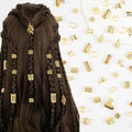 Gold Hair Cuffs for Braids - 100 Piece Set