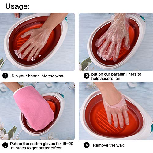 Paraffin Wax Bath Liners for Hands - 100 Count Disposable Plastic Spa Gloves