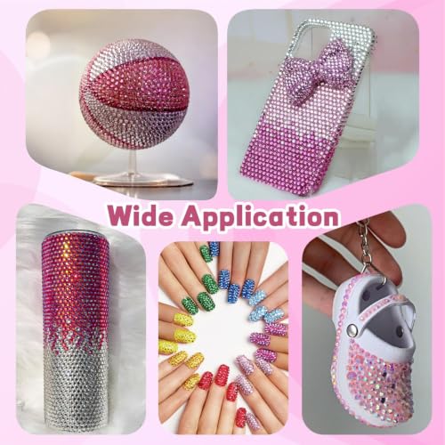 20,000 Pcs Pink Flatback Rhinestones Bedazzling Kit with B7000 Glue
