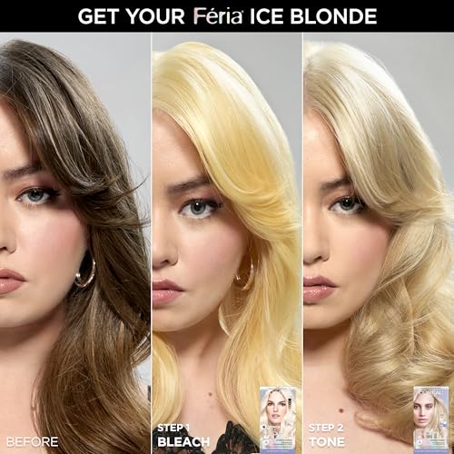L'Oreal Paris Feria Hyper Platinum Hair Bleach Kit with Purple Conditioner