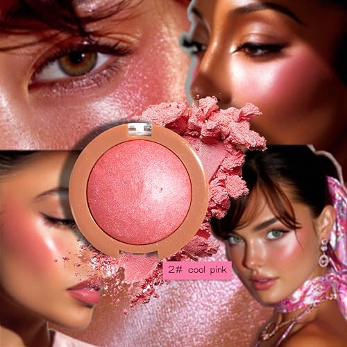 Shimmer Blush Powder - Cool Pink | Lightweight Blendable