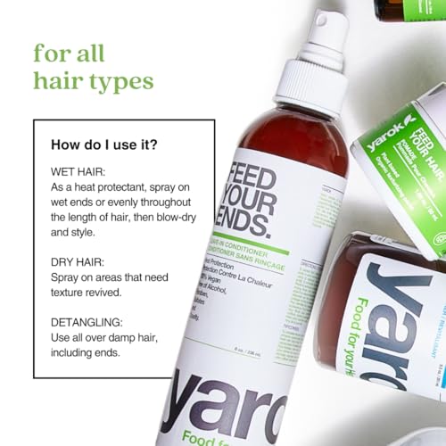 Yarok Feed Your Ends Leave-In Conditioner Spray - Organic Heat Protectant & Detangler 2oz