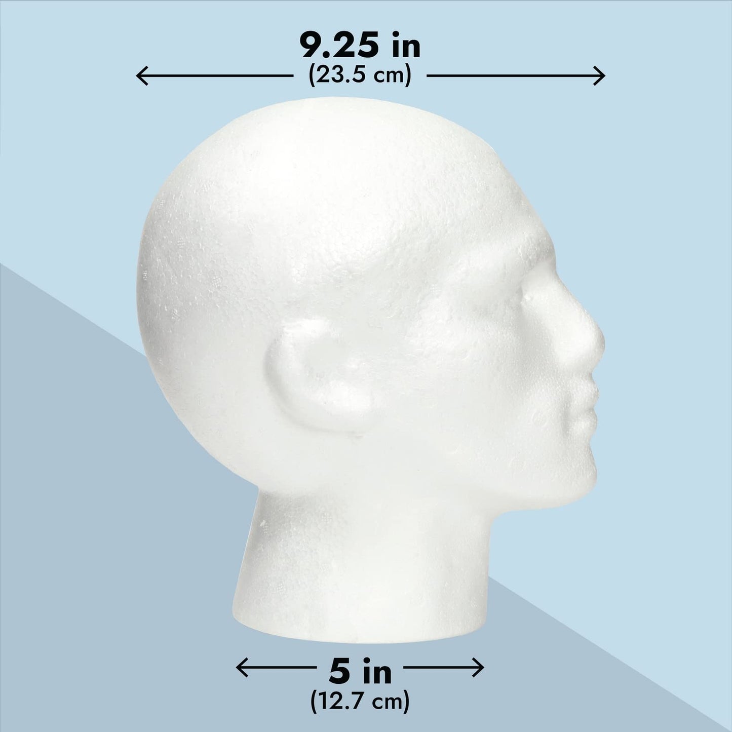 Juvale Male Foam Head Form, Mannequin Display for Masks, Hats, Wigs, Halloween Decoration (White, 9x11 in)