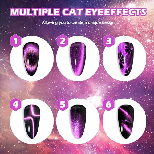 Clara Colors Gel Nail Polish Kit With UV Light - 21 Colors Holographic Chameleon 9D Cat Eye Polish With Magnet, Base Top Coat, Tools - All-In-One Nail Art Manicure Starter for Salon DIY Home