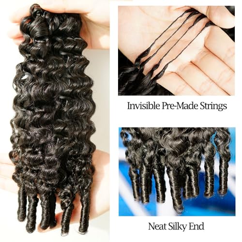 Burmese Curly Crochet Hair Extensions - 14 Inch, 120g, Pre-Looped
