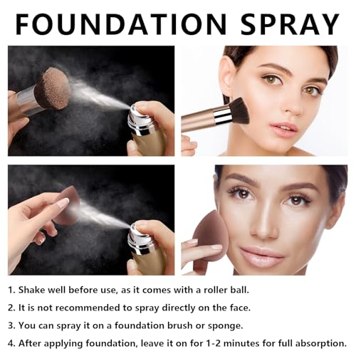 AirBrush Foundation Spray with Primer - Full Coverage Liquid Makeup