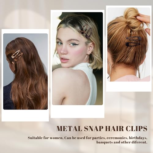 Hair Snap Clips for Women - 20pc Metal Barrettes Set