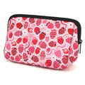 AJLTPA Lovely Strawberry Waterproof Neoprene Cosmetic Bag Travel Organizer for Women & Girls