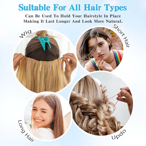 50 Colorful Bobby Pins - 2.2 Inch Metal Hair Clips for All Styles