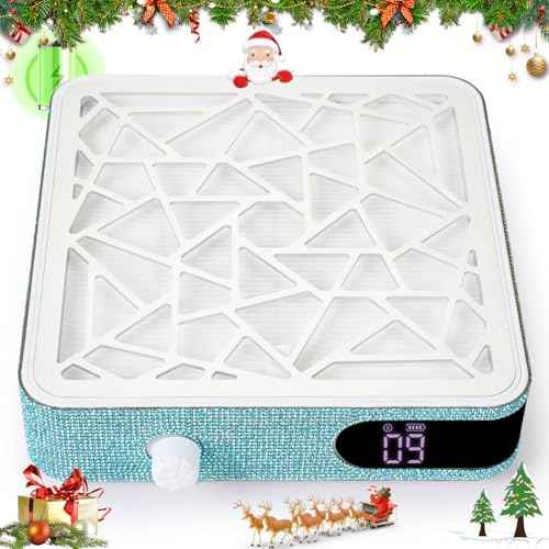 Nail Dust Collector, Cordless Dust Collector Nail Tech, Powerful Vacuum Fan Vent Dust Collector Extractor Dust Suction Machine for Acrylic Nails Polishing, Nail Salon, Lake Blue