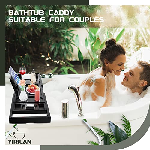 Bamboo Bathtub Caddy Tray, Expandable 28.5-41 inch