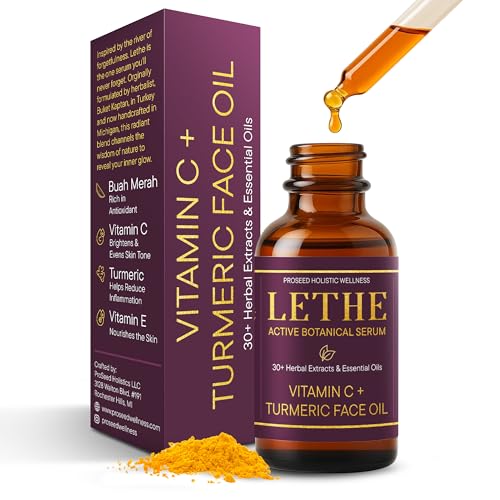 LETHE Vegan Botanical Face Serum ? Vitamin C & 50 Natural Extracts & Essential Oils ? Improves Skin Tone, Firmness & Smoothness ? Natural Skincare for Dark Spots & Uneven Skin Tone ? 1oz
