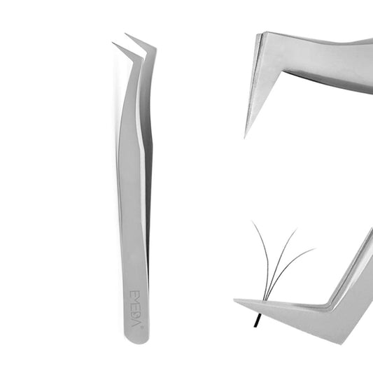 EMEDA Eyelash Extension Tweezers for Volume Lashes Professional Precision Stainless Steel VETUS 6A-SA Mega Curved Tips Flat Tweezer Tools for Individual Eye Lash Extensions Fan Supplies