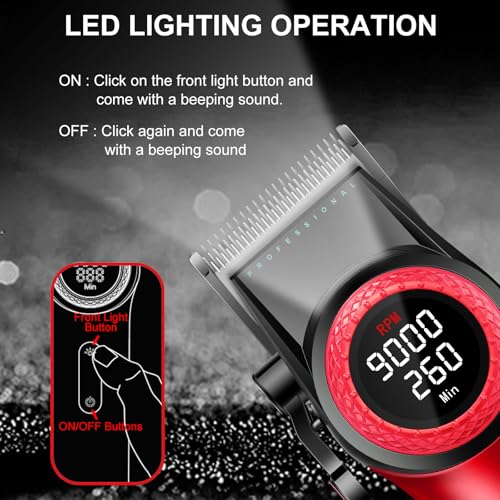 VGR Professional Hair Clipper & Trimmer Set, Cordless Barber Clippers with DLC Blade