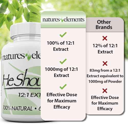 He Shou Wu ? 3 Pack ? 12:1 High-Potency Prepared Fo-Ti Root Extract ? 1000mg per Serving ? 180 Tablets ? Traditional Chinese Herb for Hair Growth & Gray Hair ? Non-GMO, Gluten-Free