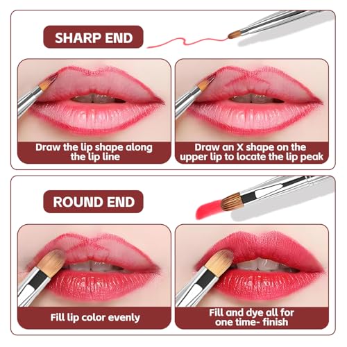 Silver Dual-Ended Retractable Lip Brush with Protective Cap