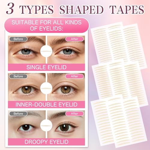 Double Eyelid Tape for Hooded Eyes, Waterproof Invisible Lift