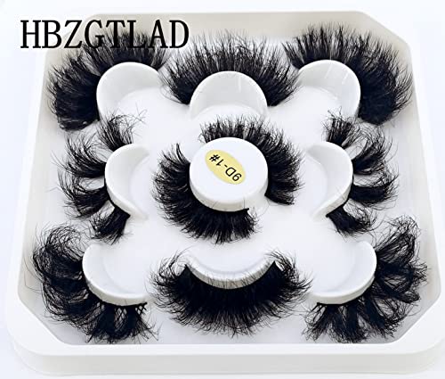 5 Pairs 25mm 3D Mink Lashes - Natural Handmade Faux