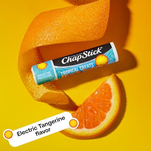 ChapStick Lip Care, Tropical Treats Collection (36 Sticks) ? Electric Tangerine, Fizzy Grape & Zingy Watermelon, Bulk Lip Balm, 0.15 Oz Ea