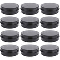 12 Pack 2 oz Aluminum Tin Jars with Screw Lids for Travel