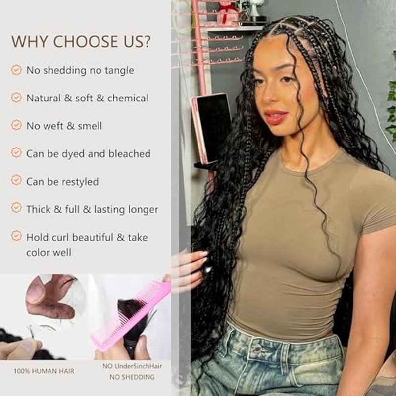Boho Braiding Hair Deep Wave 18 Inch 2 Bundle Pack