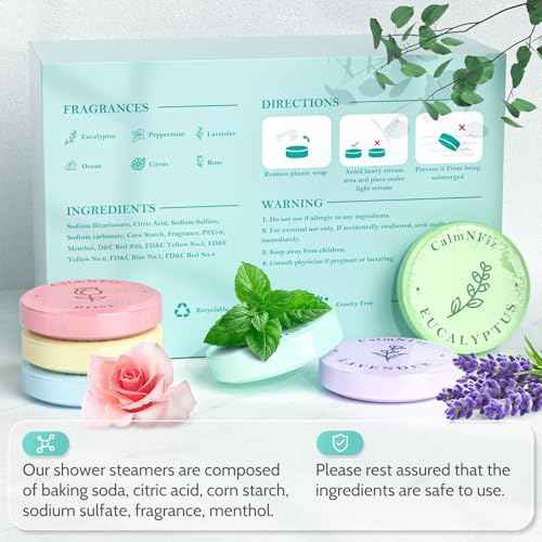 30 Pack Shower Steamers for Women Present Set, Shower Bath Bombs with 6 Scents, Self-Care Items for Wife As Valentine's Day and Mothers Day Present Idea, Birthday Present Stocking Suffers