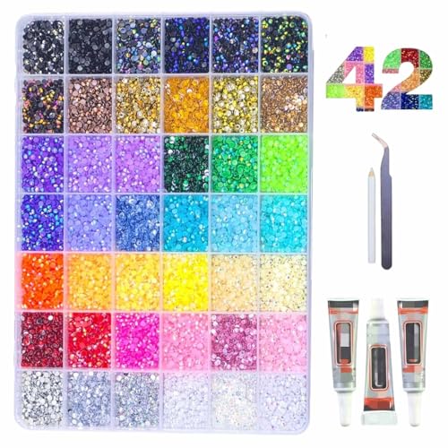 32000Pcs Multicolor Resin Rhinestones Bedazzling Kit for Nail Art Crafts Jewelry