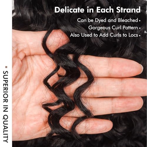 ToyoTress Kinky Curly Crochet Human Hair - 10 Inch 50G Feather-Line Invisible Knotless Crochet Human Hair For Black Women Natural Color Braiding Hair (10 Inch, 1B-50G)